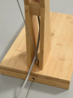 Good&Mojo Vloerlamp Cango bamboe naturel L 207cm kap Ø 60 zwart