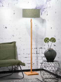 Good&Mojo Vloerlamp Fuji bamboe eco linnen green forest