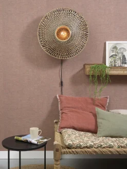 Good&Mojo Wandlamp Bali bamboe 60 x 15 cm zwart/naturel M New