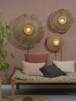 Good&Mojo Wandlamp Bali bamboe 44 x 12 cm zwart/naturel S New
