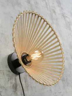 Good&Mojo Wandlamp Bromo bamboe asymm. Ø 40 naturel S Clearance