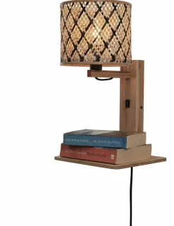 Good&Mojo Wandlamp Java met plank naturel zwart Hot