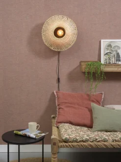 Good&Mojo Wandlamp Kalimantan bamboe plat Ø44 S Clearance