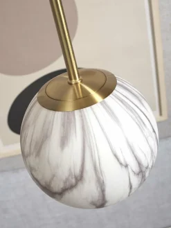 it's about RoMi Hanglamp glas/ijzer Carrara bol wit marmerprint/goud S Sale