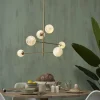 it's about RoMi Hanglamp glas/ijzer Carrara 3-arm met 6 bollen wit marmerprint/goud Clearance