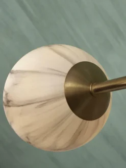 it's about RoMi Hanglamp glas/ijzer Carrara 3-arm met 6 bollen wit marmerprint/goud Clearance