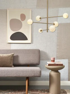 it's about RoMi Hanglamp glas/ijzer Carrara 3-arm met 6 bollen wit marmerprint/goud Clearance