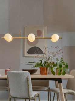 it's about RoMi Hanglamp glas/ijzer Carrara 6-bollen wit marmerprint/goud Hot