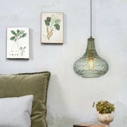 it's about RoMi Hanglamp glas Venice druppel groen Outlet