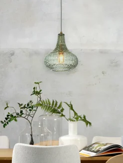 it's about RoMi Hanglamp glas Venice druppel groen Outlet