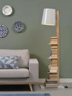 it's about RoMi Vloerlamp ijzer/hout Cambridge voor boeken naturel/ wit Discount
