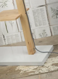 it's about RoMi Vloerlamp ijzer/hout Cambridge voor boeken naturel/ wit Discount