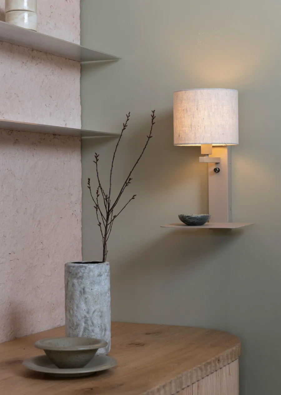 it's about RoMi Wandlamp Florence zand/kap 1815 linnen licht Online