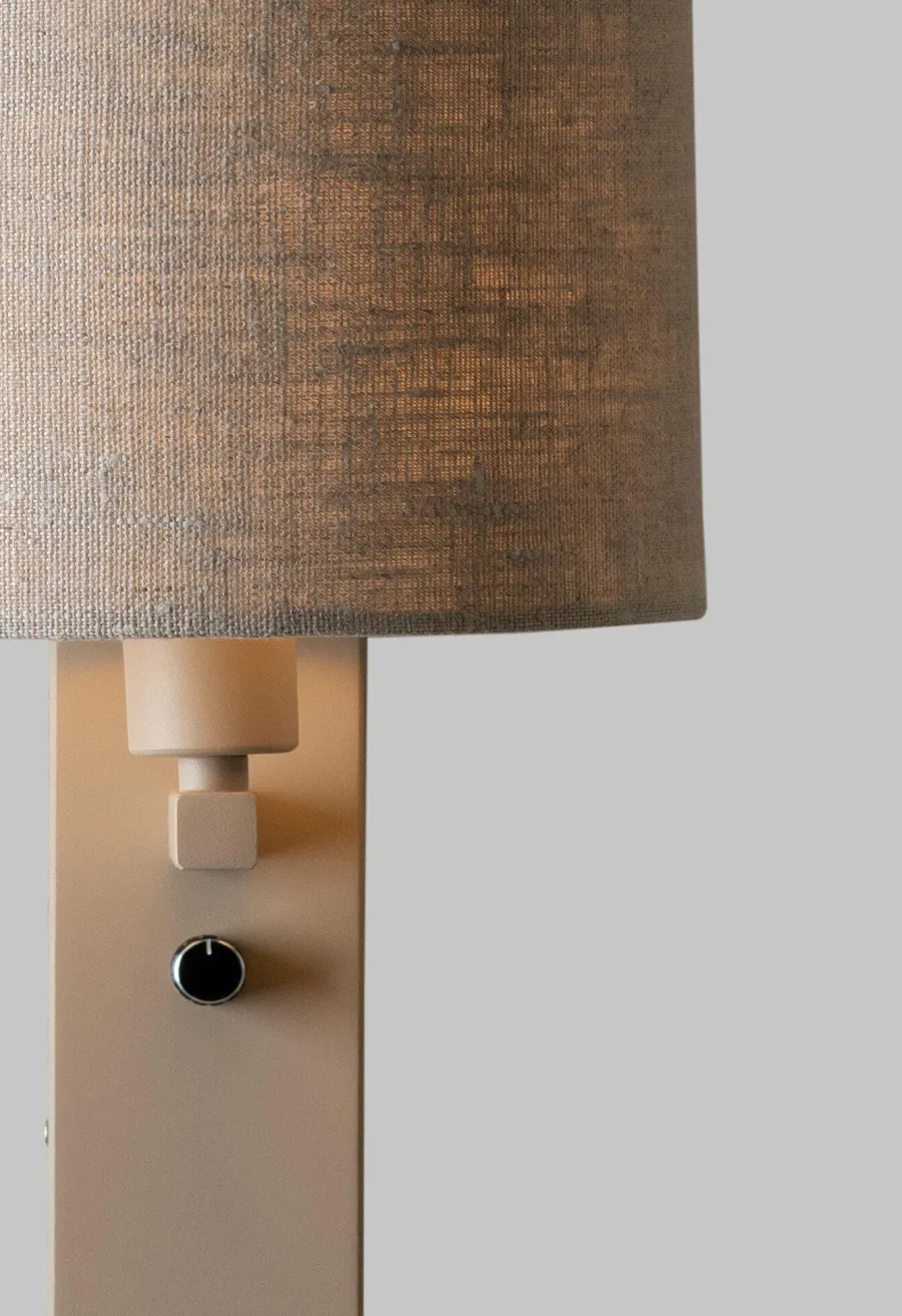 it's about RoMi Wandlamp Florence zand/kap 1815 linnen licht Online