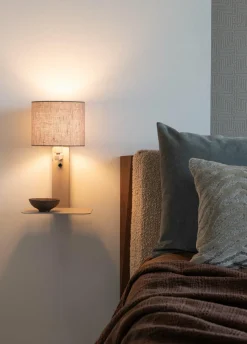 it's about RoMi Wandlamp Florence zand/kap 1815 linnen donker New