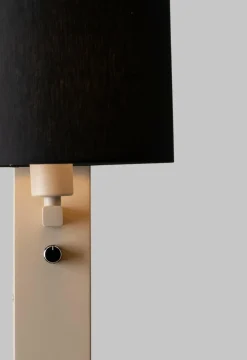 it's about RoMi Wandlamp Florence+leeslamp zand/kap 1815 zwart Sale