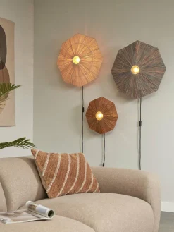 it's about RoMi Wandlamp Panama dia. 65cm donkergrijs Sale