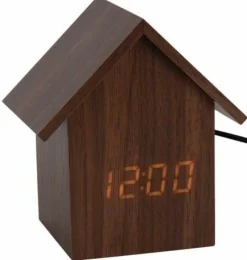 Karlsson Alarm Clock House LED donkerbruin Discount