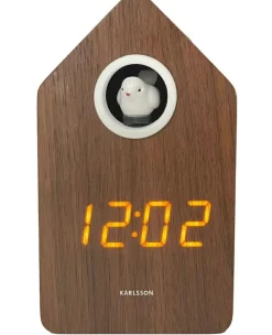 Karlsson Alarmklok Cuckoo LED donker hout veneer Clearance