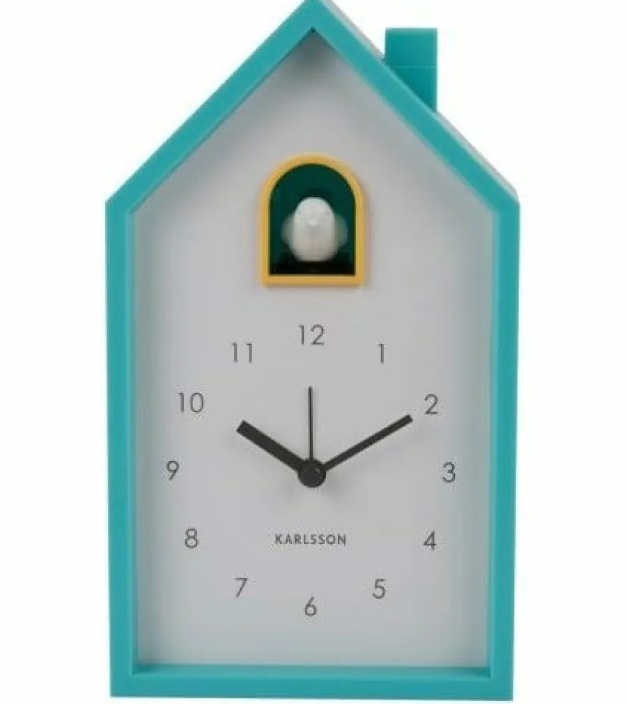 Karlsson Alarmklok Modern Cuckoo turquoise blauw Hot