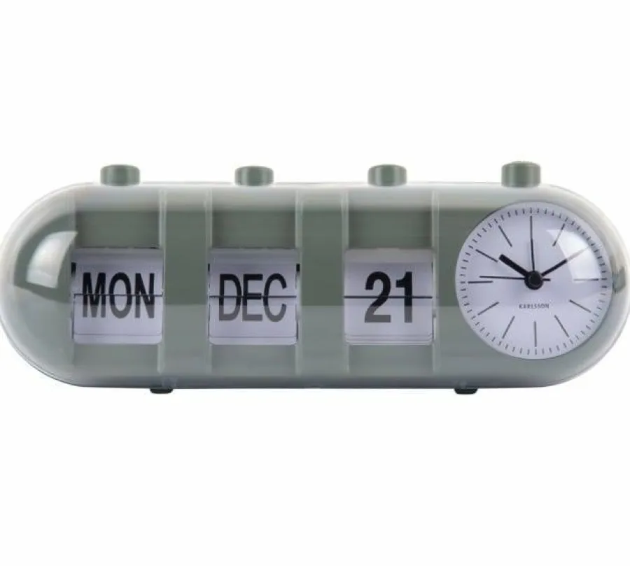 Karlsson Alarmklok Retro Tube Calender Flip jungle groen Online