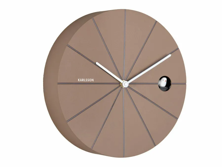 Karlsson Wandklok Destacado Cuckoo mocca bruin met aardebruin Sale