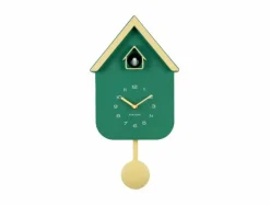 Karlsson Wandklok Dupla Color Cuckoo retro groen met zacht geel Hot