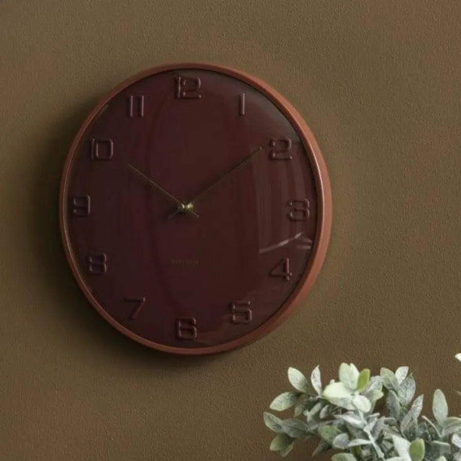 Karlsson Wandklok Fuerte Dome burgundy rood New