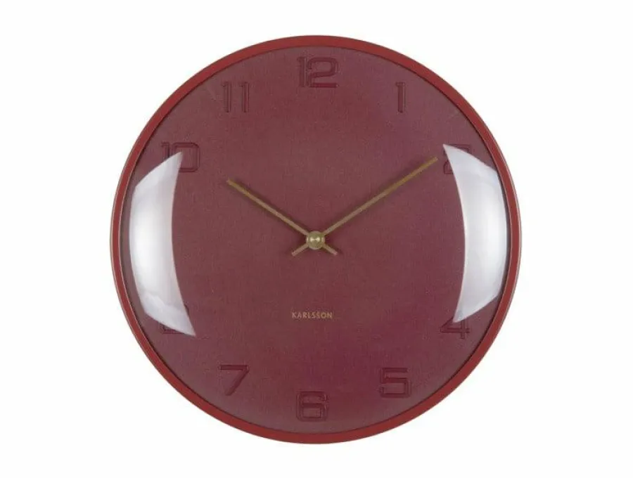 Karlsson Wandklok Fuerte Dome burgundy rood New