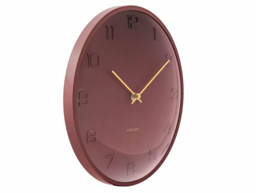 Karlsson Wandklok Fuerte Dome burgundy rood New