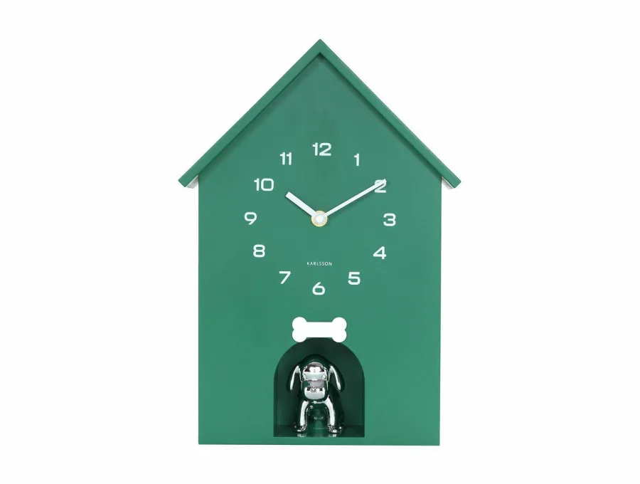 Karlsson Wandklok Garding Doggy retro groen Hot