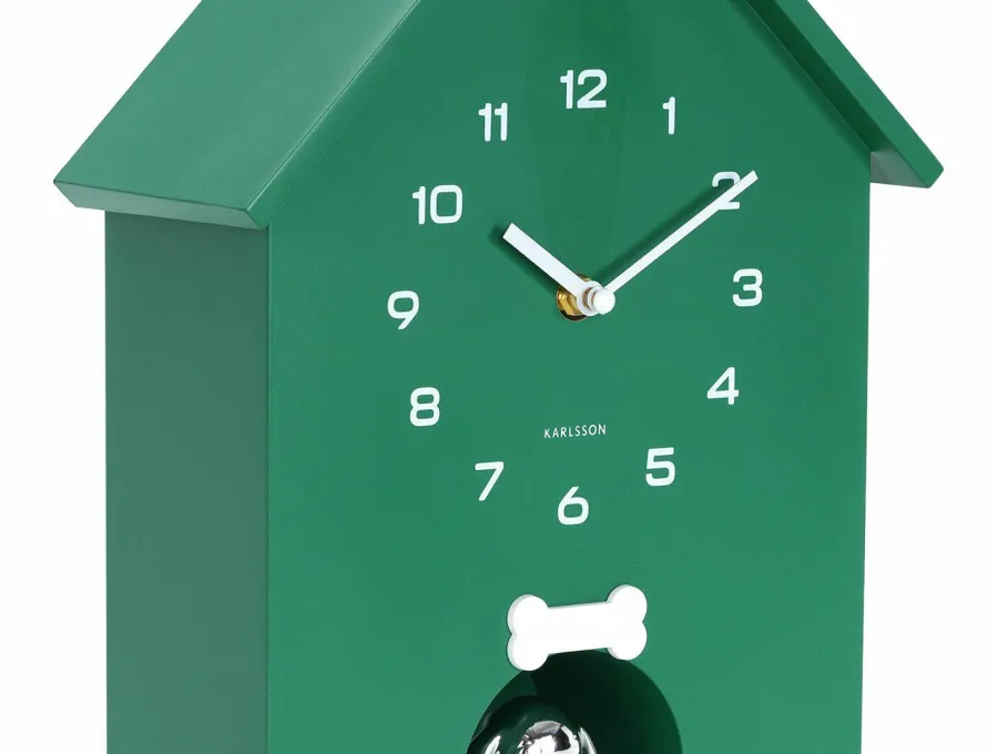 Karlsson Wandklok Garding Doggy retro groen Hot