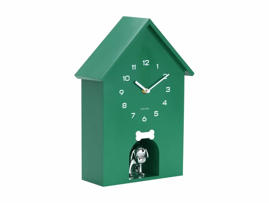 Karlsson Wandklok Garding Doggy retro groen Hot