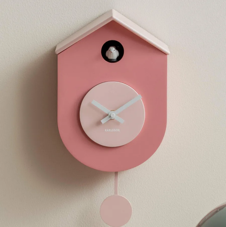 Karlsson Wandklok Grato Cuckoo tan rose met zachtroze Clearance