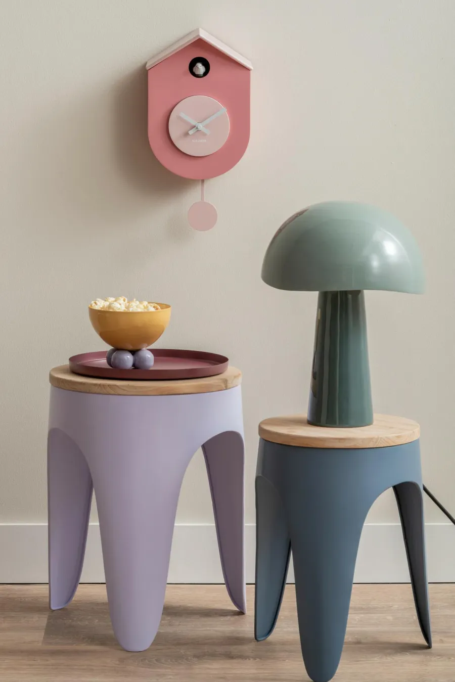 Karlsson Wandklok Grato Cuckoo tan rose met zachtroze Clearance
