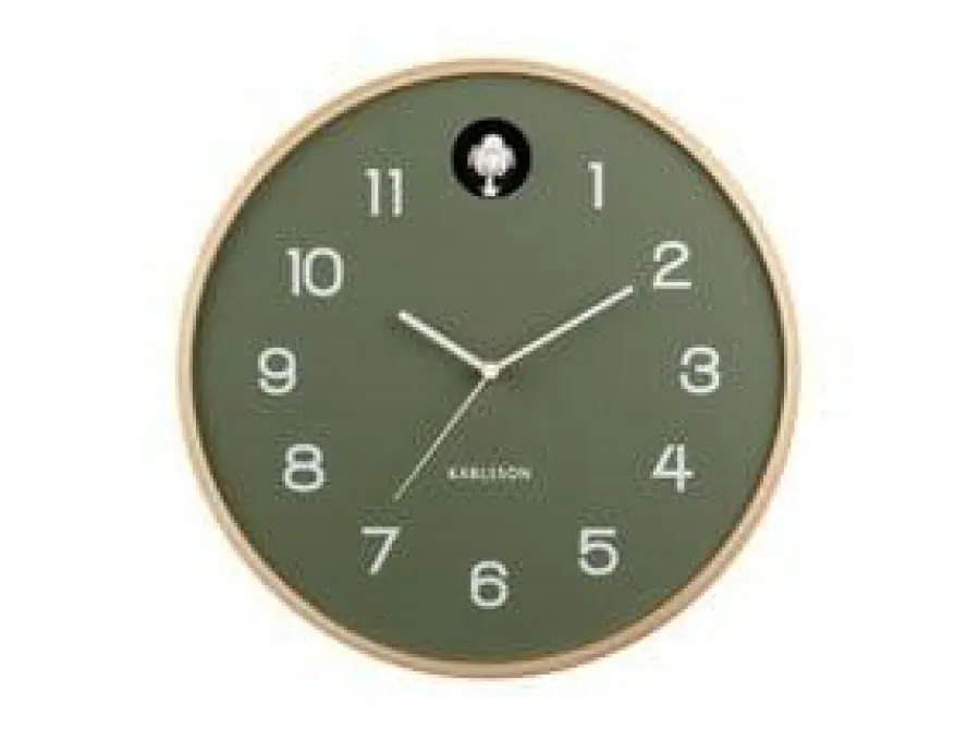 Karlsson Wandklok Natural Cuckoo groen Ø 31.5 cm Best