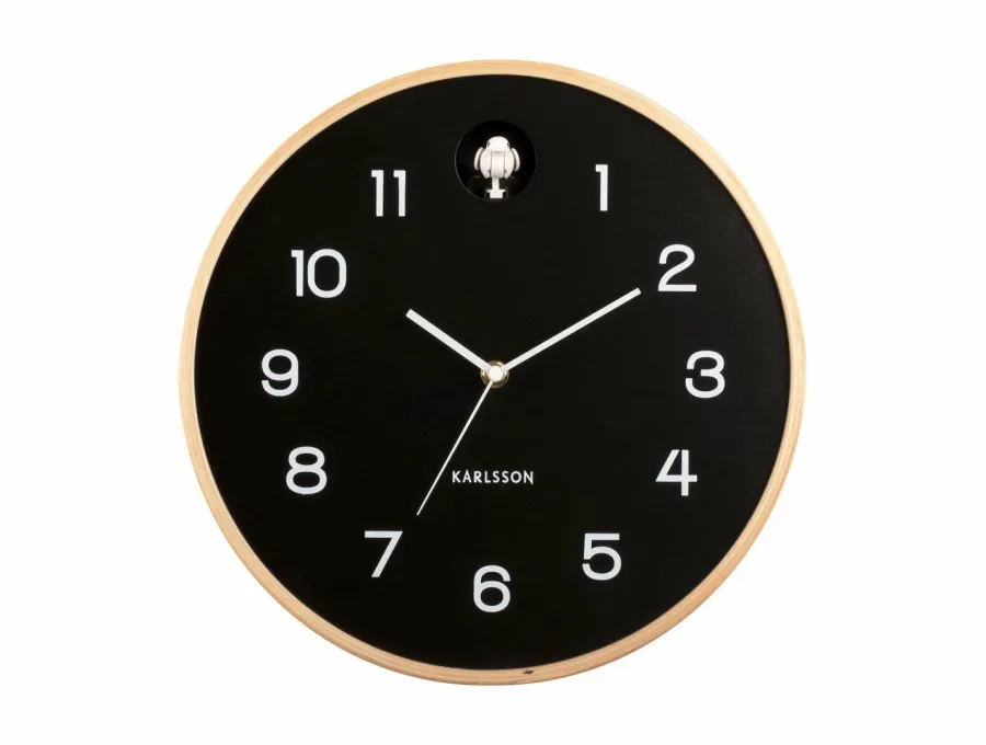 Karlsson Wandklok Natural Cuckoo zwart Ø 31.5 cm