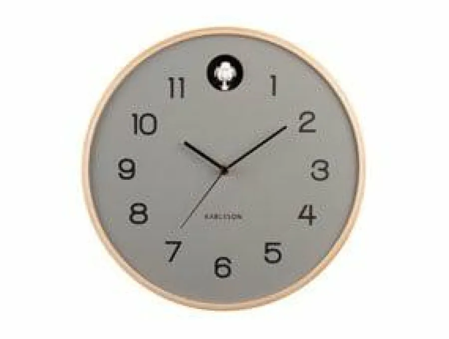 Karlsson Wandklok Natural Cuckoo muisgrijs Ø 31.5 cm