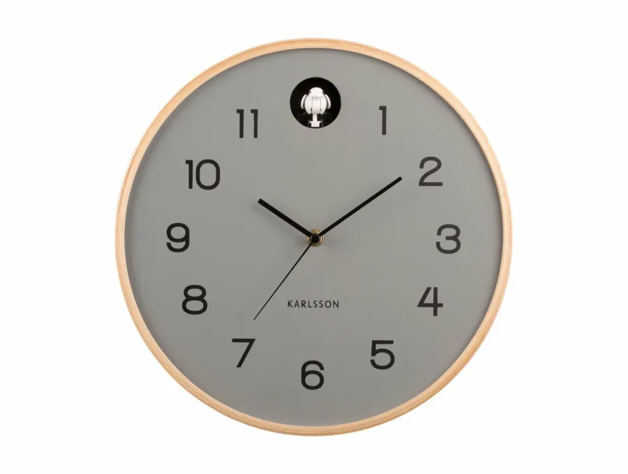 Karlsson Wandklok Natural Cuckoo muisgrijs Ø 31.5 cm