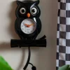 Karlsson Wandklok Owl Pendulum zwart