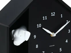 Karlsson Wandklok Peeking Doggy zwart