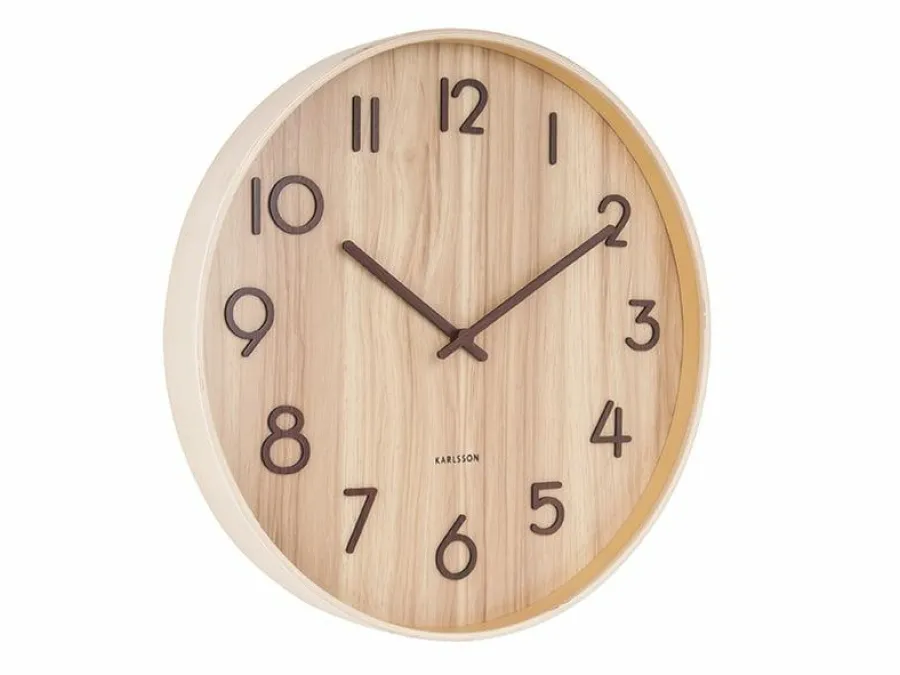 Karlsson Wandklok Pure Large bruin Ø 60 cm Outlet