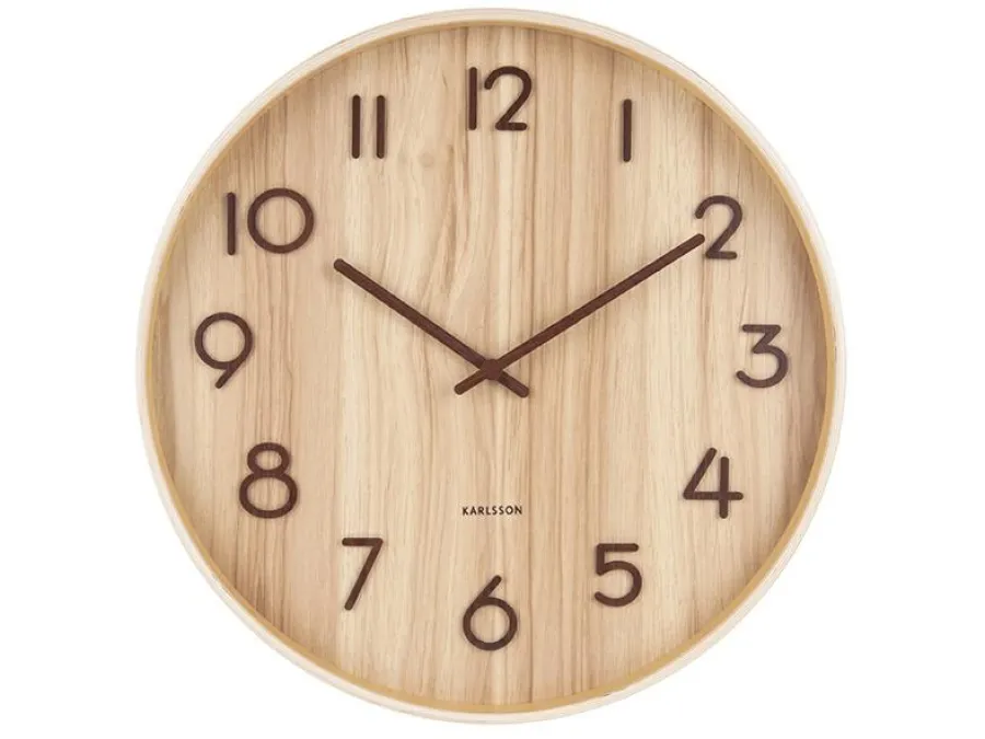 Karlsson Wandklok Pure Large bruin Ø 60 cm Outlet