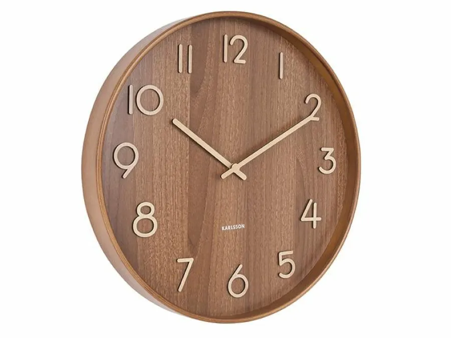 Karlsson Wandklok Pure Large donkerbruin Ø 60 cm Online