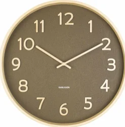 Karlsson Wandklok Pure Wood Grain mosgroen Ø 40 cm Hot