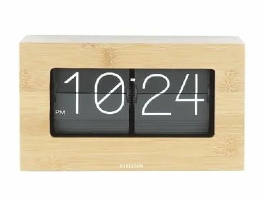 Karlsson Wand-/Tafelklok Boxed Flip Bamboo Sale