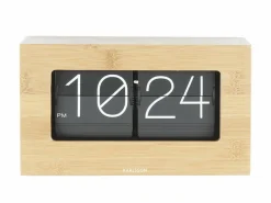 Karlsson Wand-/Tafelklok Boxed Flip Bamboo Sale