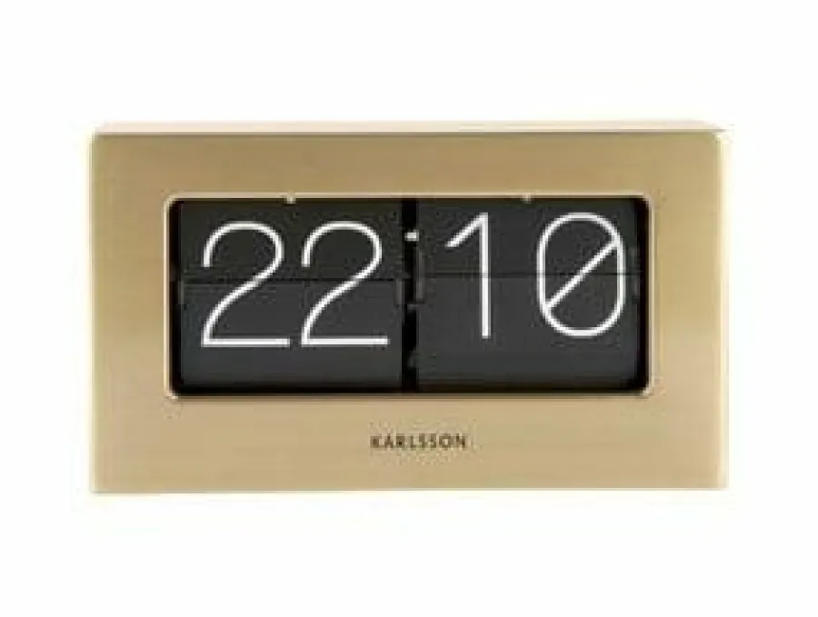 Karlsson Wand-/Tafelklok Boxed Flip goud Best