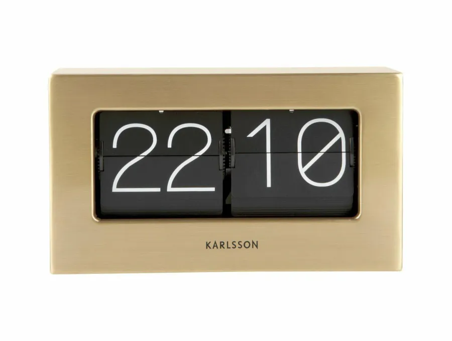 Karlsson Wand-/Tafelklok Boxed Flip goud Best