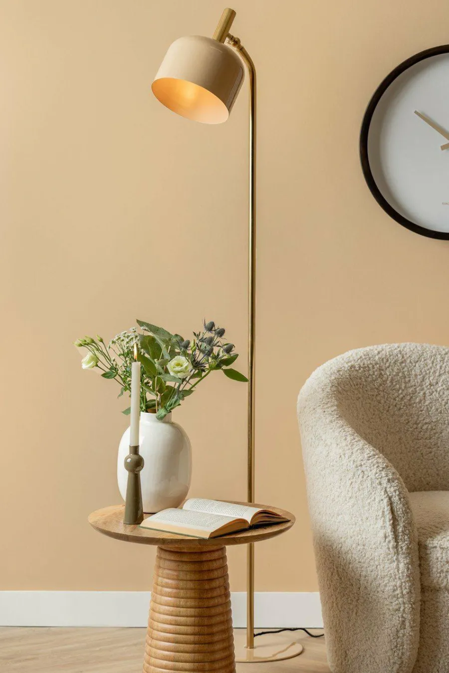 Leitmotiv Bijzettafel Force Striped Base mango